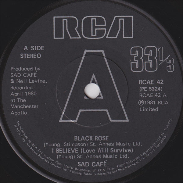 Sad Café : Live In Concert (7", Single, Sol)