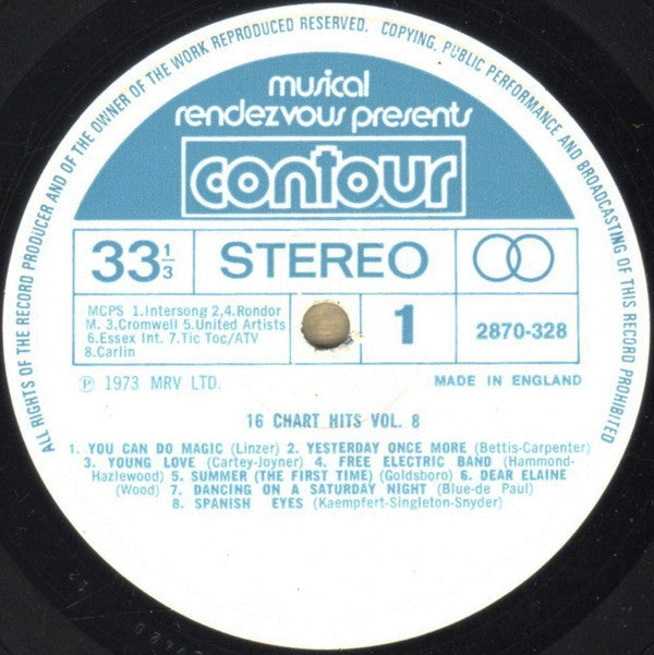 Unknown Artist : 16 Chart Hits Volume 8 (LP, Comp)