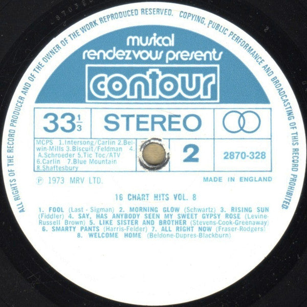 Unknown Artist : 16 Chart Hits Volume 8 (LP, Comp)