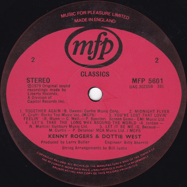 Kenny Rogers & Dottie West : Classics (LP, RE)