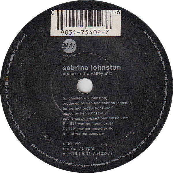 Sabrina Johnston : Peace (7", Single)