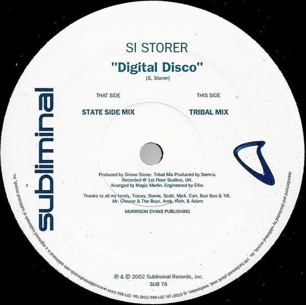 Si Storer : Digital Disco (12")
