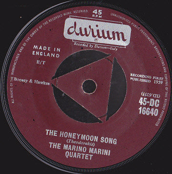 Marino Marini Ed Il Suo Quartetto : The Honeymoon Song / Pimpollo (7", Single)