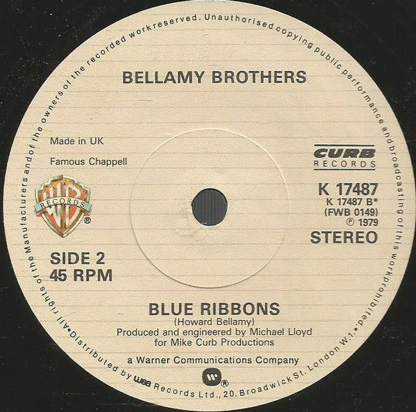 Bellamy Brothers : Wet T-Shirt / Blue Ribbons (7", Single)