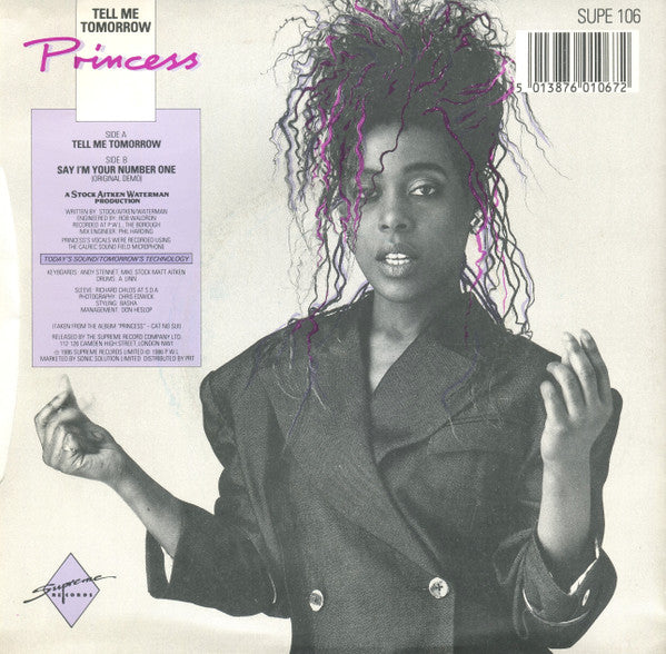 Princess : Tell Me Tomorrow (7", Single, Blu)