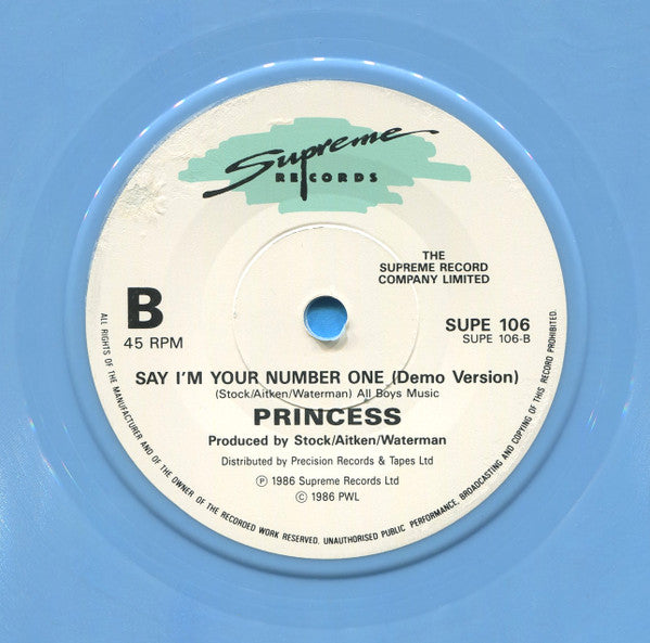 Princess : Tell Me Tomorrow (7", Single, Blu)