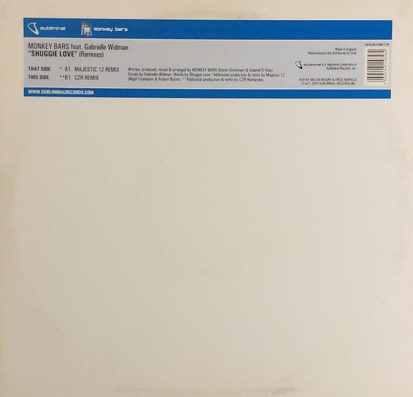 Monkey Bars Feat. Gabrielle Widman : Shuggie Love (Remixes) (12")