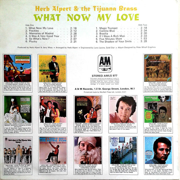 Herb Alpert & The Tijuana Brass : What Now My Love (LP, Album, RE)