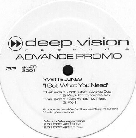 Yvette Jones : I Got What You Need (12")