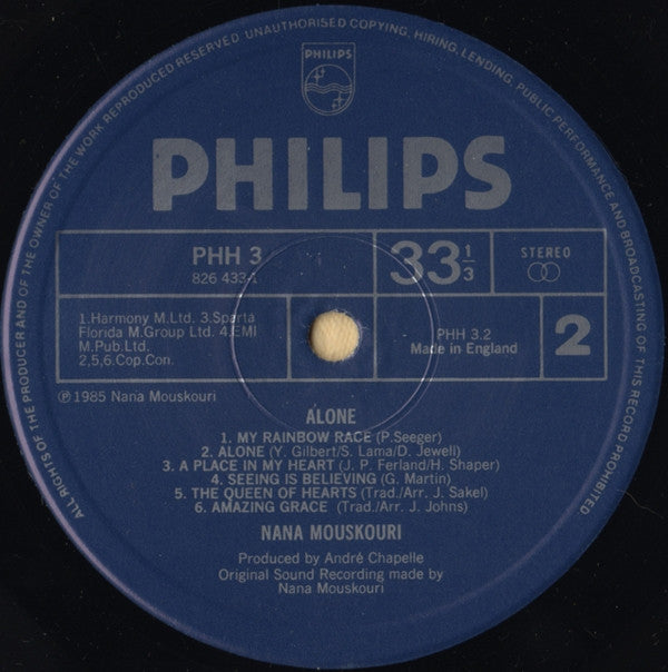 Nana Mouskouri : Alone (LP, Album)