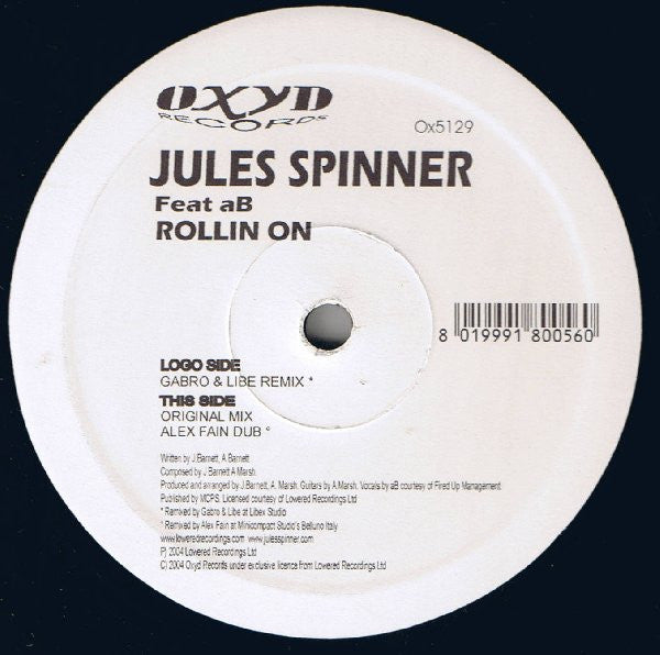 Jules Spinner Feat aB : Rollin' On (12")