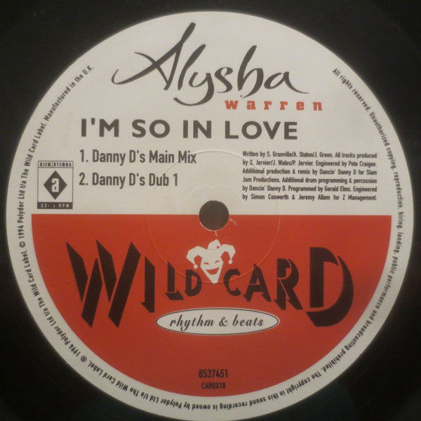 Alisha Warren : I'm So In Love (12", Maxi)