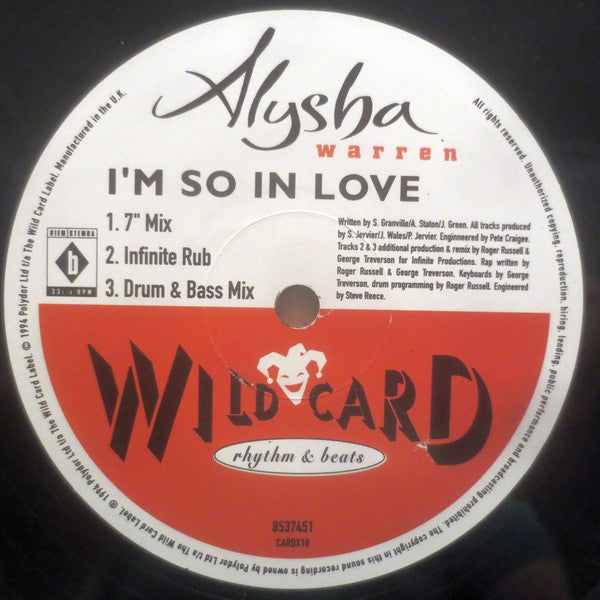 Alisha Warren : I'm So In Love (12", Maxi)