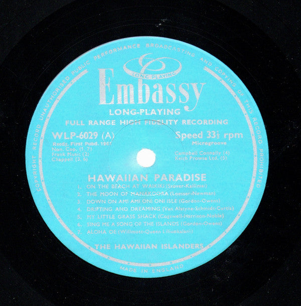 The Hawaiian Islanders : Hawaiian Paradise (LP, Album)