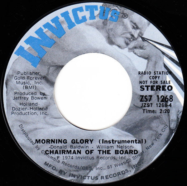 Chairmen Of The Board : Everybody Party All Night / Morning Glory (Instrumental) (7", Single, Promo, Styrene, Pit)