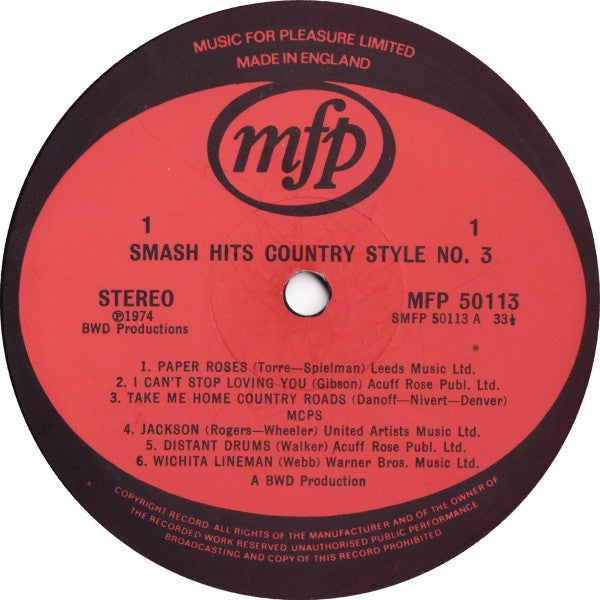 Various : Smash Hits Country Style No. 3 (LP, Comp)