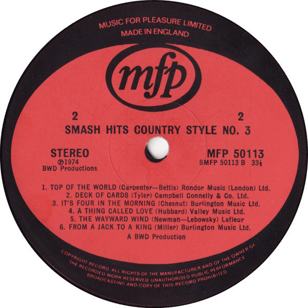 Various : Smash Hits Country Style No. 3 (LP, Comp)