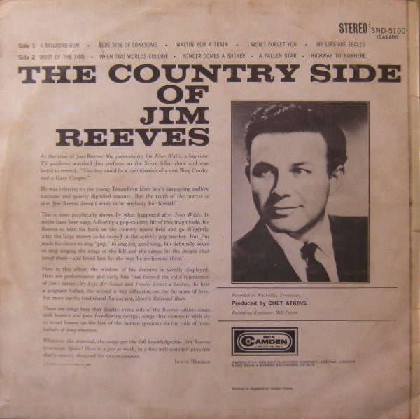 Jim Reeves : The Country Side Of Jim Reeves (LP, Album)