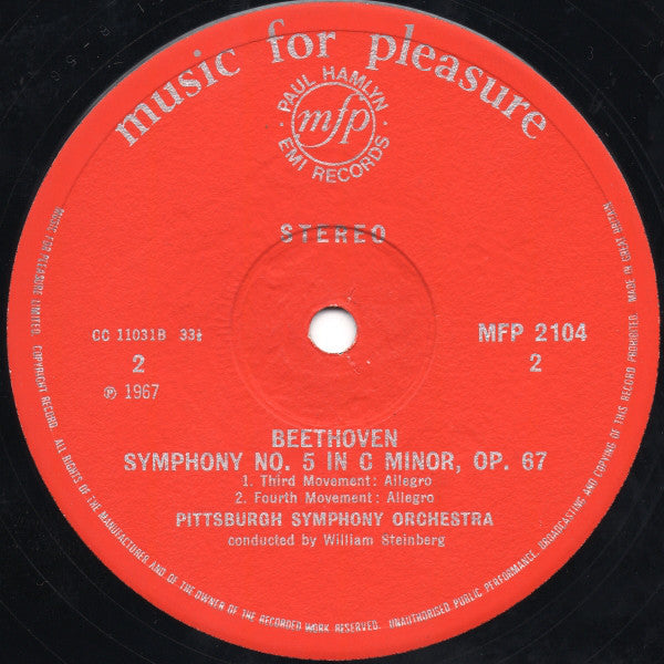 William Steinberg / Pittsburgh Symphony Orchestra : Beethoven's 5th - Symphony No 5 In C Min, Op 67 (LP)