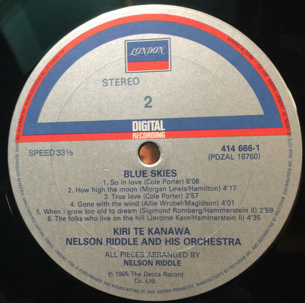 Kiri Te Kanawa - Nelson Riddle And His Orchestra : Blue Skies (LP)