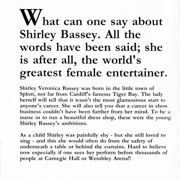 Shirley Bassey With London Symphony Orchestra Conducted By Carl Davis (5) : This Is My Life (CD, Comp)