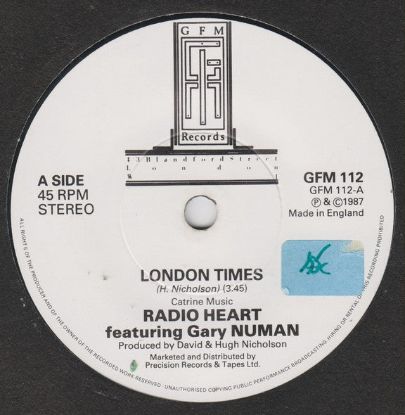 Radio Heart Featuring Gary Numan : London Times (7", Single)