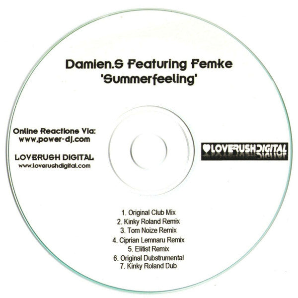 Damien S Featuring Femke : Summerfeeling (CDr, Maxi, Promo)