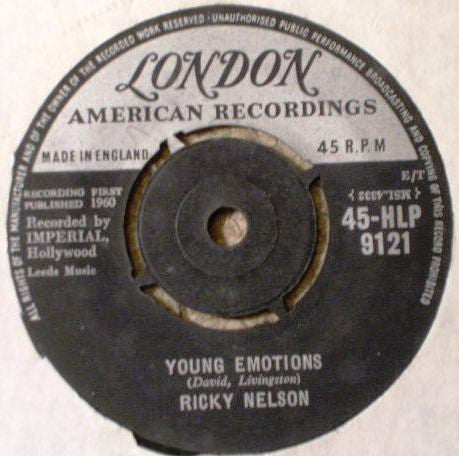 Ricky Nelson (2) : Young Emotions / Right By My Side (7", Single)
