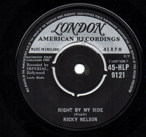 Ricky Nelson (2) : Young Emotions / Right By My Side (7", Single)