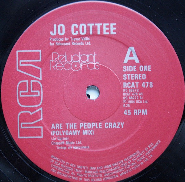 Jo Cottee : Are The People Crazy (12")