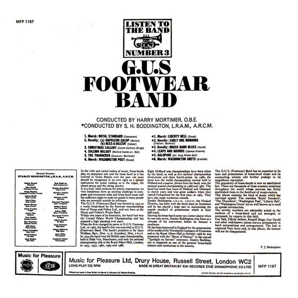 The G.U.S. Footwear Band : Listen To The Band No. 3 (LP, Album, Mono)