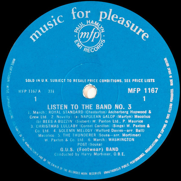 The G.U.S. Footwear Band : Listen To The Band No. 3 (LP, Album, Mono)