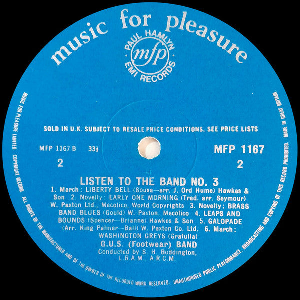 The G.U.S. Footwear Band : Listen To The Band No. 3 (LP, Album, Mono)