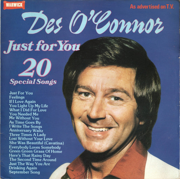 Des O'Connor : Just For You - 20 Special Songs (LP, Album)