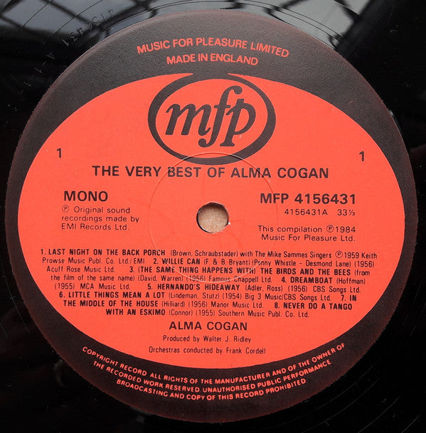 Alma Cogan : The Very Best Of Alma Cogan (LP, Comp, Mono)