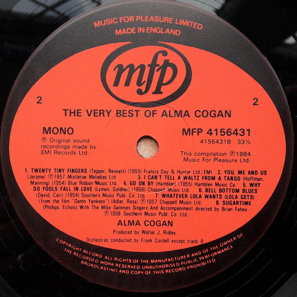 Alma Cogan : The Very Best Of Alma Cogan (LP, Comp, Mono)