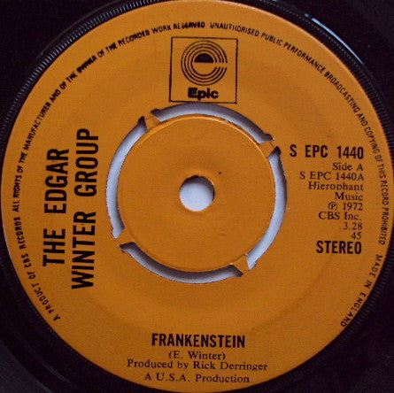 The Edgar Winter Group : Frankenstein (7", Single, Ora)