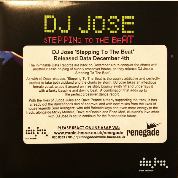 DJ Jose : Stepping To The Beat (CD, Single, Promo)