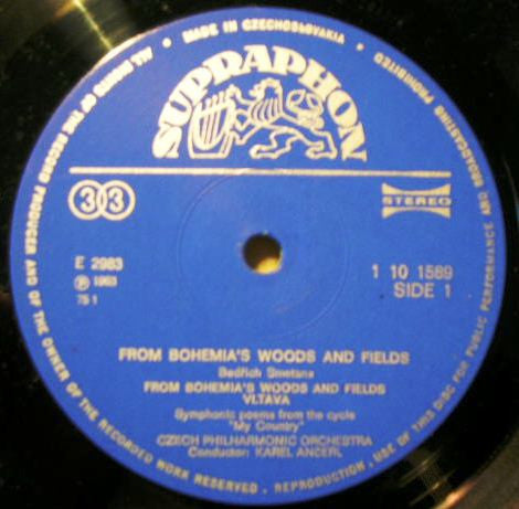 Bedřich Smetana, Antonín Dvořák, Karel Ančerl, The Czech Philharmonic Orchestra : From Bohemia's Woods And Fields (LP, Comp)