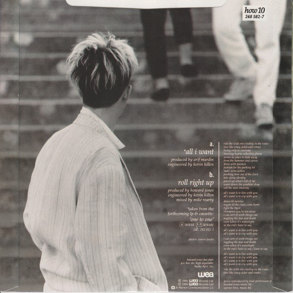 Howard Jones : All I Want (7", Single)