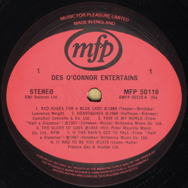 Des O'Connor : Des O'Connor Entertains (LP, Comp)