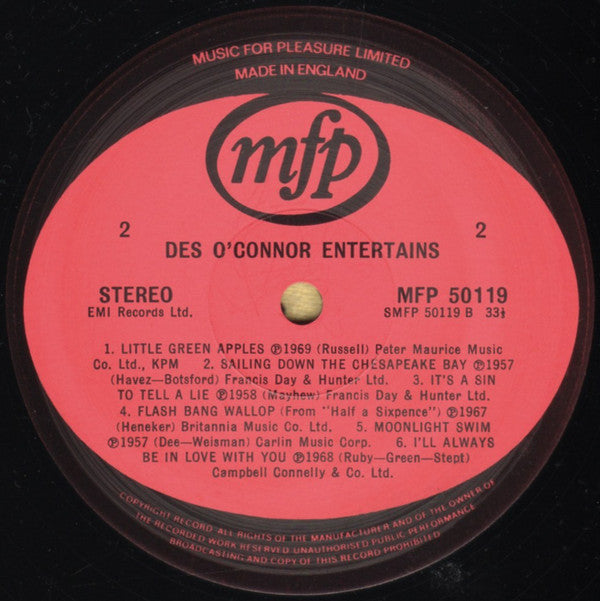 Des O'Connor : Des O'Connor Entertains (LP, Comp)