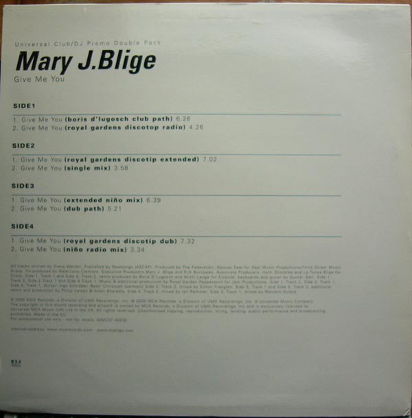 Mary J. Blige : Give Me You (2x12", Promo)