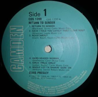 Elvis Presley : Return To Sender (LP, Comp)