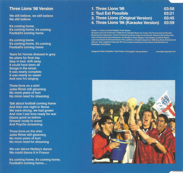 Baddiel & Skinner & Lightning Seeds : 3 Lions '98 (CD, Maxi)