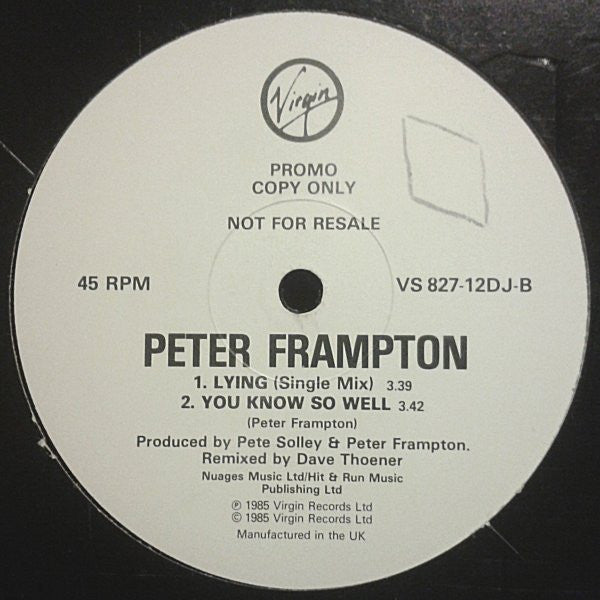 Peter Frampton : Lying (12", Promo)