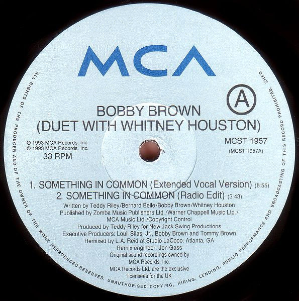 Bobby Brown Duet With Whitney Houston : Something In Common (12")