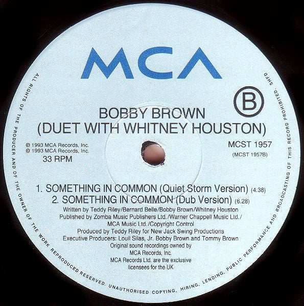 Bobby Brown Duet With Whitney Houston : Something In Common (12")