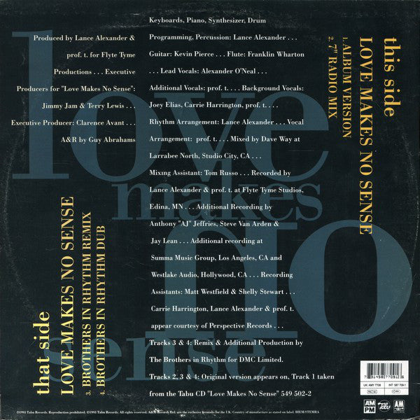 Alexander O'Neal : Love Makes No Sense (12")