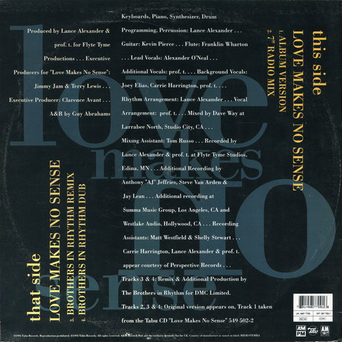 Alexander O'Neal : Love Makes No Sense (12")